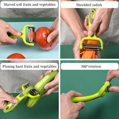 Veggie Twister 3-in-1: The Effortless Kitchen Prep Tool for Salads, Slicing & Grating