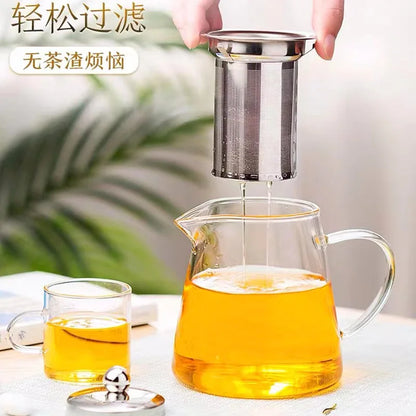 Serenity Steep Tea Set: Glass Teapot with Infuser & Stainless Steel Filter